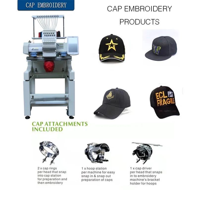 High Quality Single Head Towel t Shirt Clothes Hat Embroidery Socks logo Making Machine 12 Needles in China