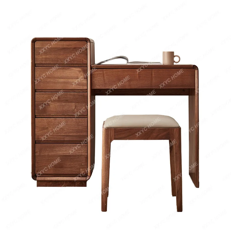 

Wooden Dressing Table Bedroom Storage Cabinet Integrated Dresser Flip Makeup Table Light Luxury Home Dressing Table