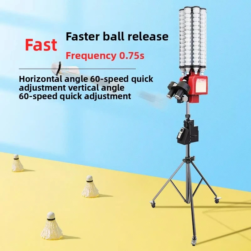 Professional Automatic Stainless Steel Badminton Feeder Machine with Wi-Fi Remote Control 200 Balls Capacity for Training Center