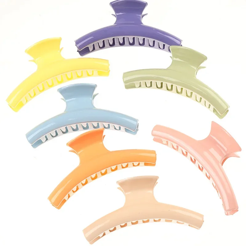 Large 12cm Resin Hair Accessories Female Hair Claw Girly Temperament Hairpin Simple Geometric Matte Top Leisure Bath Catch Claw