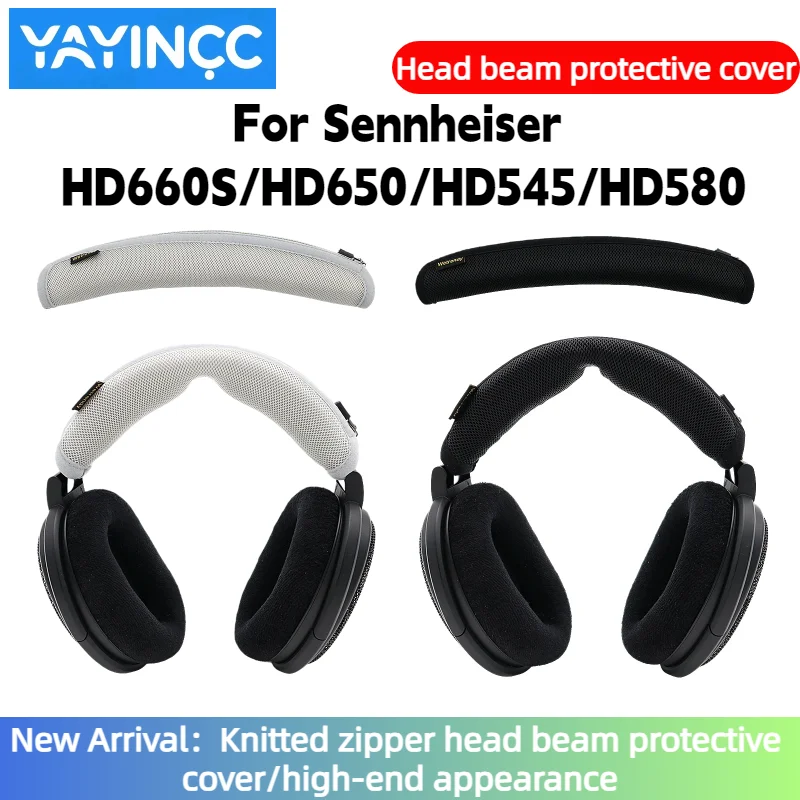 

Headphone Head Beam Cover For Sennheiser HD660S/HD650/HD545/HD580 Earphone Zipper knitted fabric headband protective cover