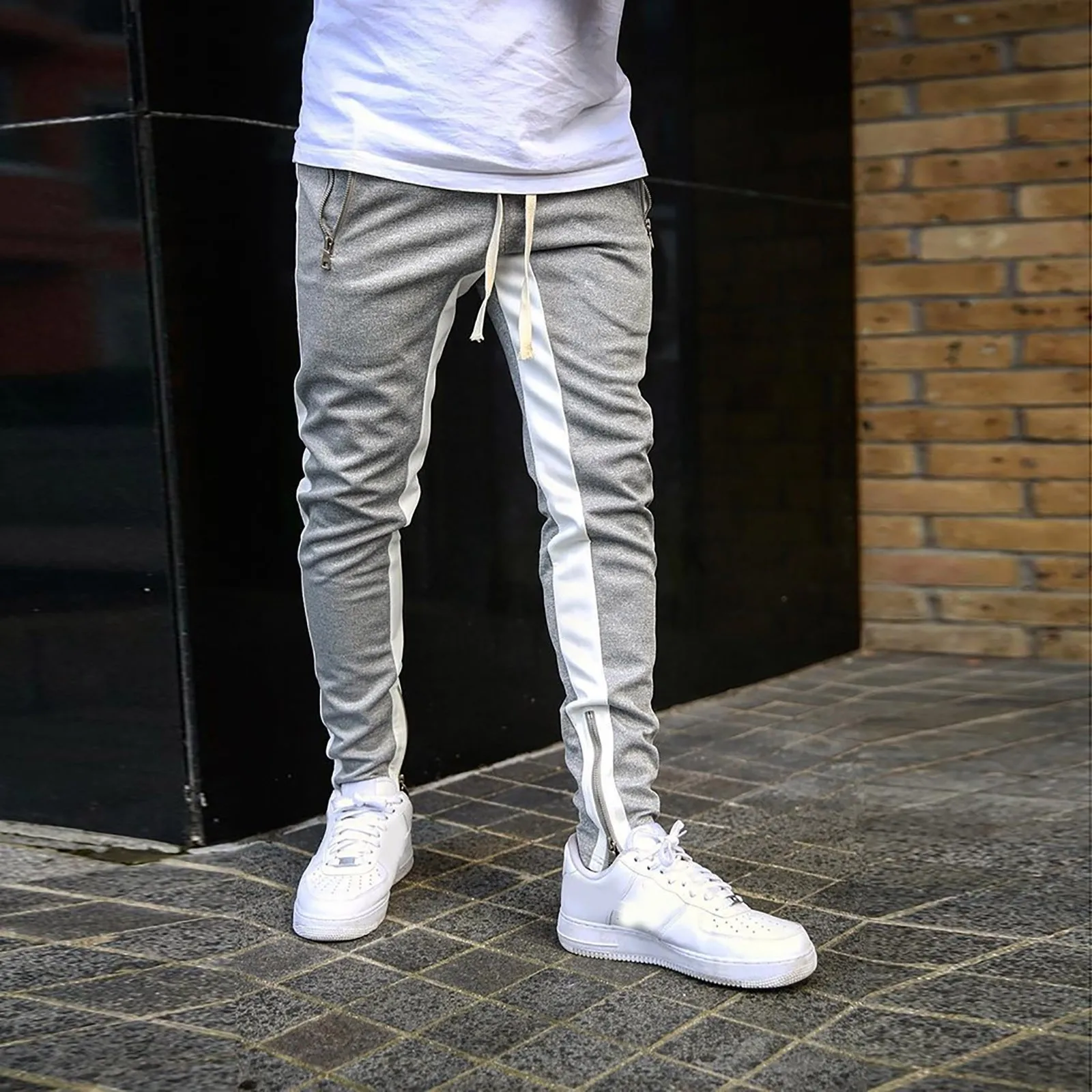 New Men\'s Casual Fashion Pants Streetwear Sportswear Skinny Male Trousers Gyms Tracksuits Bottoms Hip Hop Joggers Sweatpants