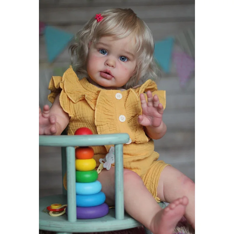 

60CM Toddler Lifelike Reborn Baby Doll Ellie Hand Paint Multiple layers with Visible Veins
