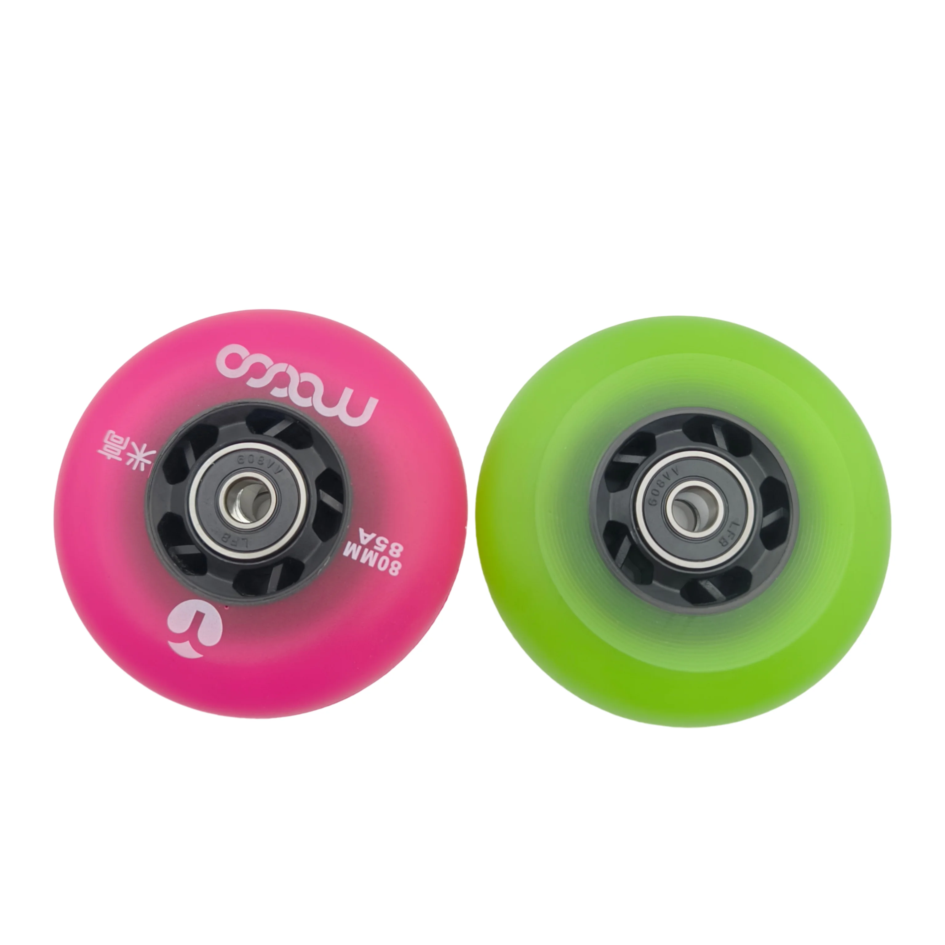 Inline skate wheel luminous wheel 72mm 76mm 80mm 85A pink green wheel 4 wheels/lot