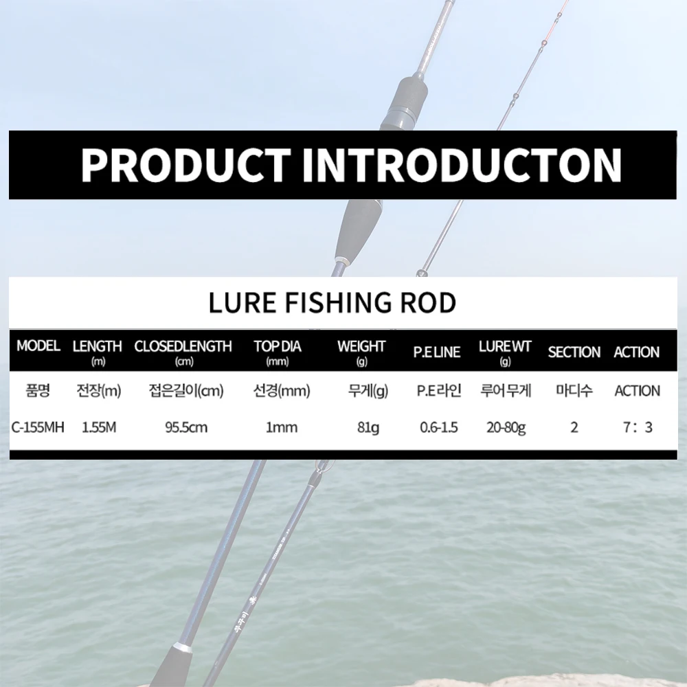 ROLLFISH Titan-Spitzen-Tintenfischrute 1,55m Kohlefaser Eging-Rute 7:3 Action Salzwasser-Jigging-Angelrute – Detail 5