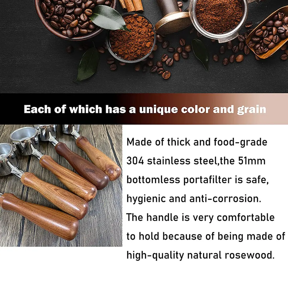 A09G-Coffee 51mm bezdenny filtr kompatybilny z ekspresem do kawy DeLonghi Icona ECP ECOV311, bez uchwytu filtra podstawowego