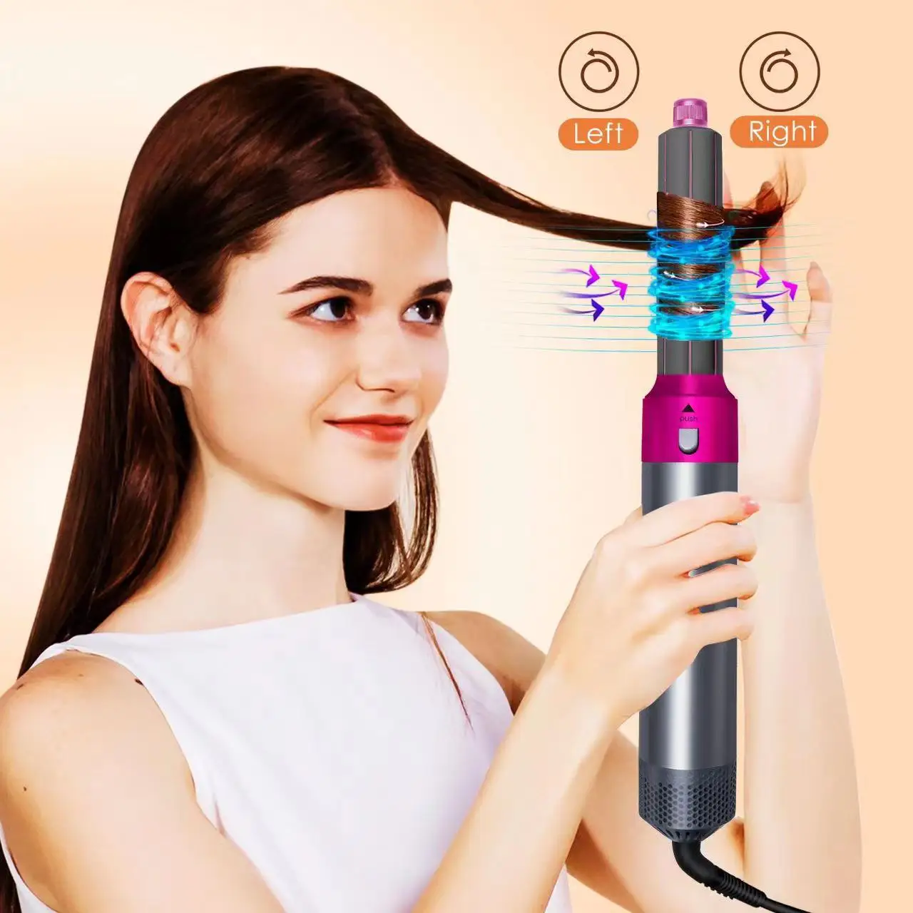 multi-functional 5-in-1 hot air comb automatic curling iron straight hair comb hair dryer curling iron утюжок для волос