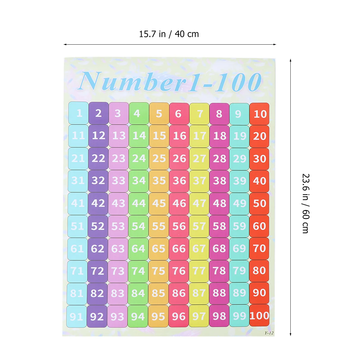 40x60 ซม. แผนภูมิตัวเลข 1-100 แผนภูมิติดผนังการศึกษาก่อนวัยเรียนการเรียนรู้เครื่องมือช่วยสอนคณิตศาสตร์การนับสีสดใสของเล่นเพื่อการศึกษา