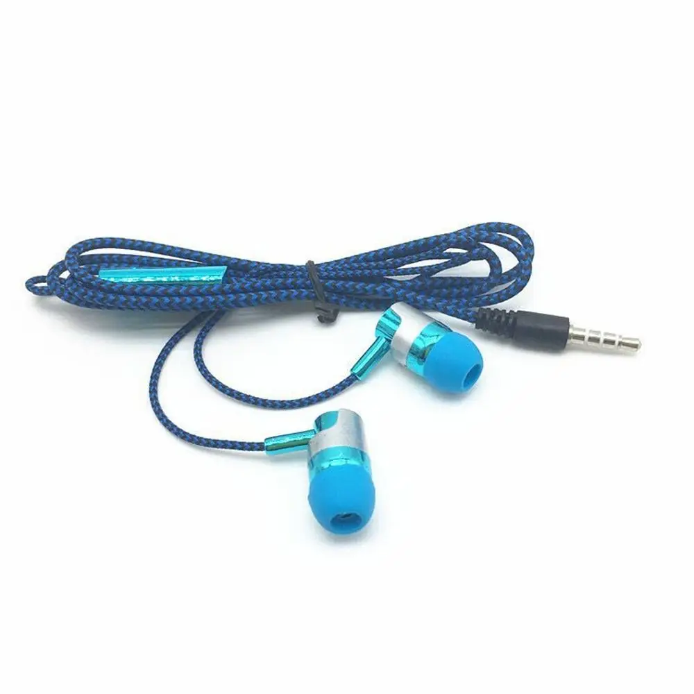 

Sports Earphone Accessories Wired Control 3.5mm Jack With Microphone Weave Cable Earbuds Wired Eraphone In-ear Headset Earphone