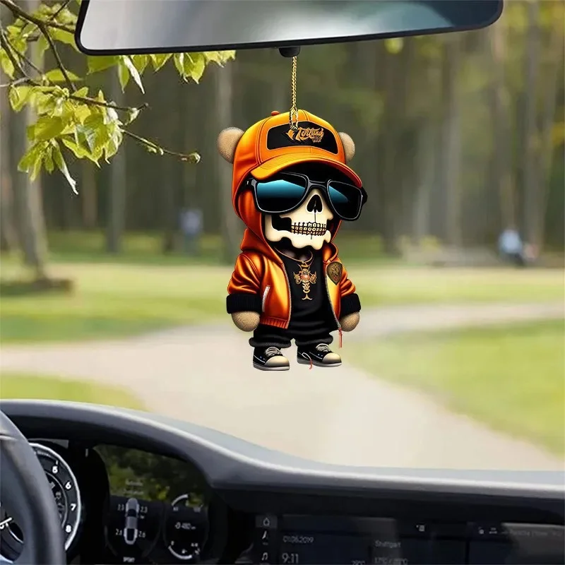 Auto přívěsek praktický vnitřní okrasa závěsný  halloween vánoce roztomilá medvěd  auto závěsný hračka dar auto ozdoba příslušenství