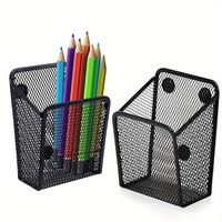 1/2pcs Enhance Your Organizational Skills: Magnetic Pencil Holder - Featuring Strong Magnets And a Mesh Design