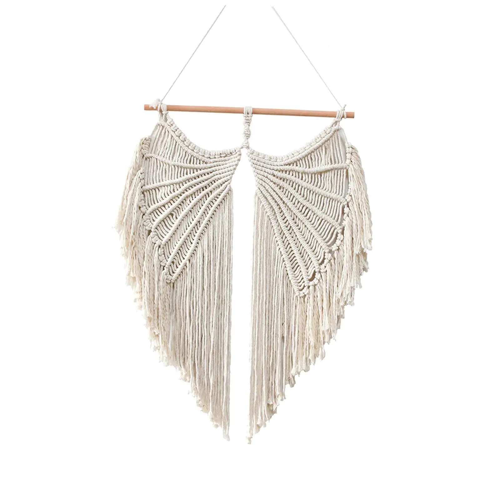 

Macrame Wall Hanging Fringe Tassel Decoration Accents Angel Wing Tapestry Bohemian Woven for Home Party Dorm Bedroom Apartment