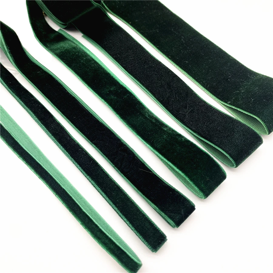 6-38 مللي متر الأخضر الداكن شريط مخملي عيد الميلاد الشريط عرض المجوهرات التعبئة والتغليف زهرة هدية التعبئة والتغليف القوس DIY بها بنفسك الطرف الديكور #3