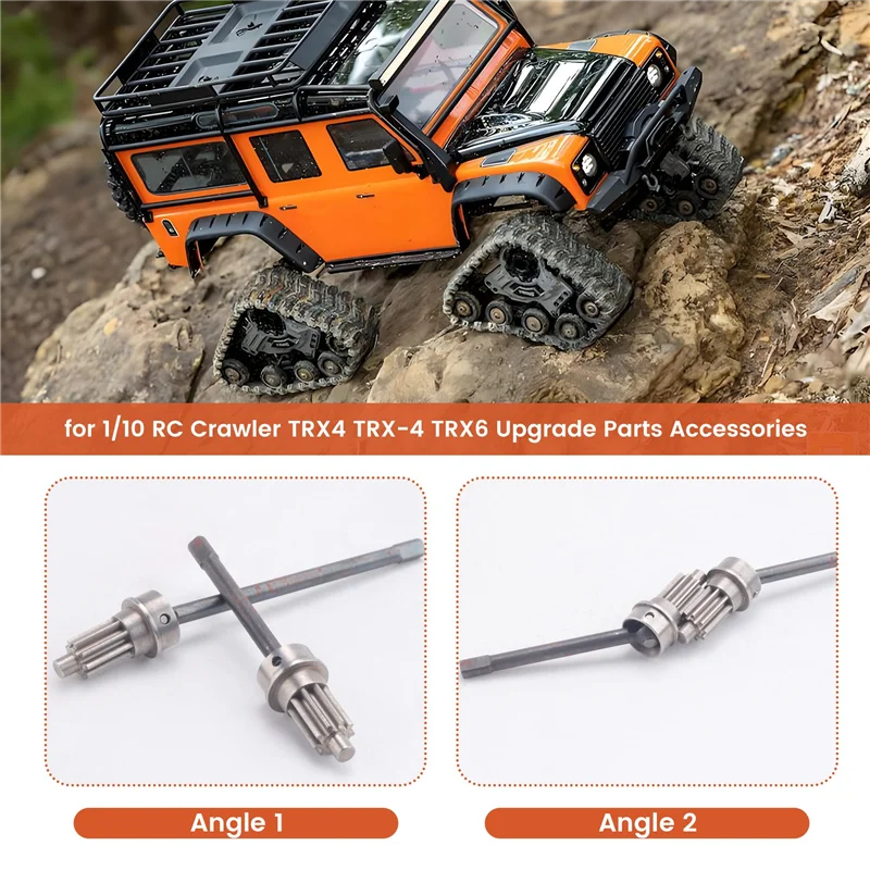 BEDW-2Pcs Steel Front Axle CVD Drive Shaft For 1/10 RC Crawler TRAXXAS TRX4 TRX-4 TRX6 Upgrade Parts Accessories