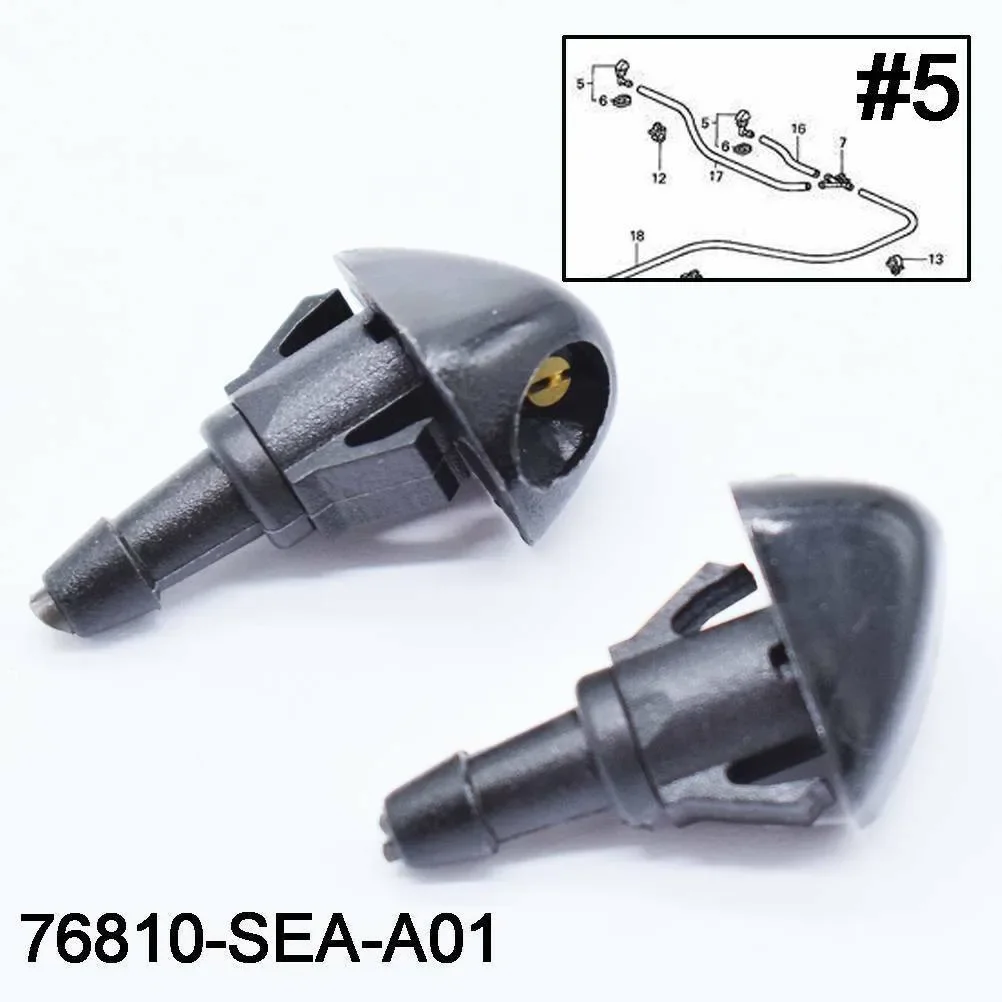 For Shuttle 1995-2000 Water Jet Nozzle Front Windscreen For Prelude MK5 1997-2000 Washer ABS Plastic Black For Honda