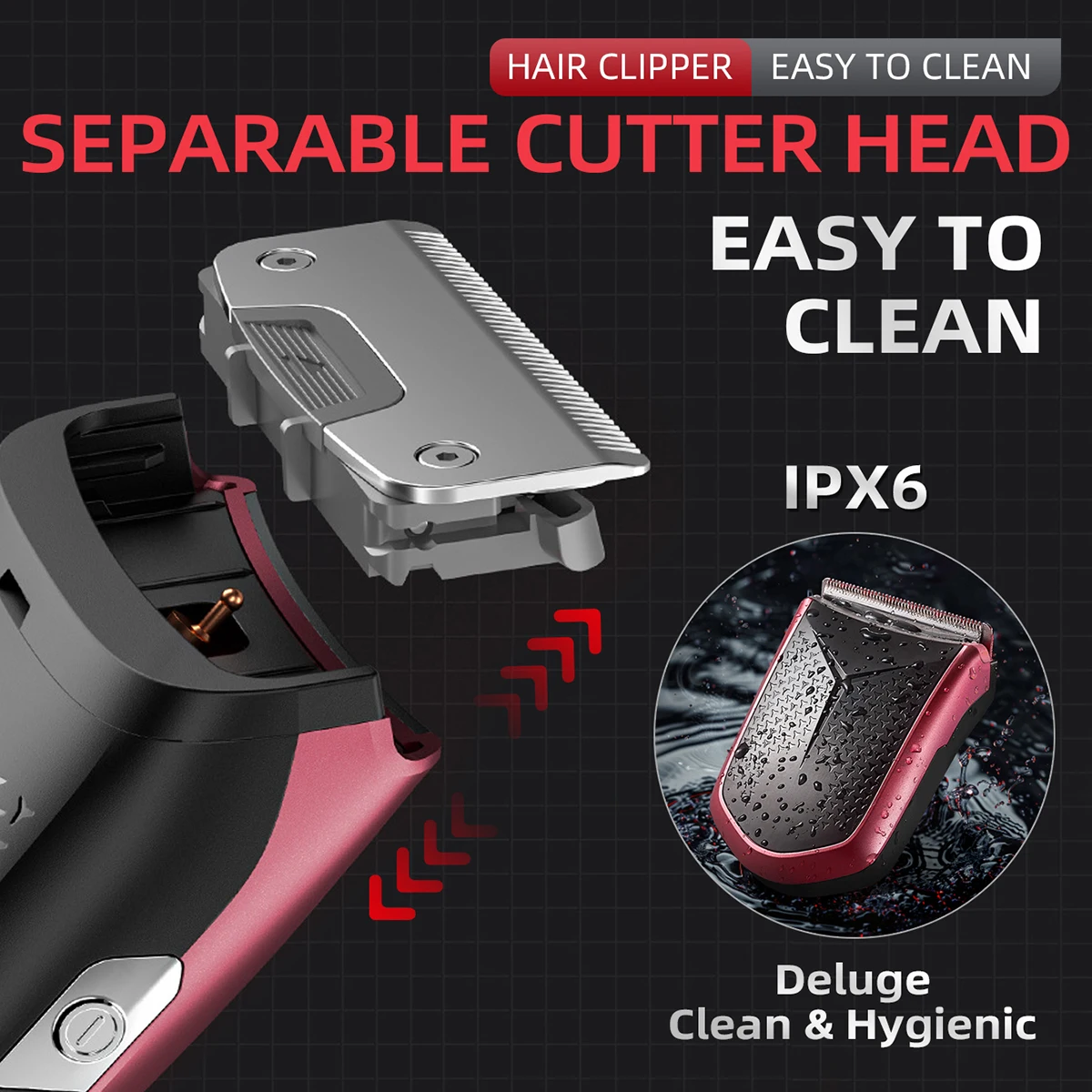 KIKIDO Rasoir KK-4500 pour hommes Rasoir électrique Rasoir professionnel Machine à raser portable Mini tondeuse à barbe Razor ReciprocBrian