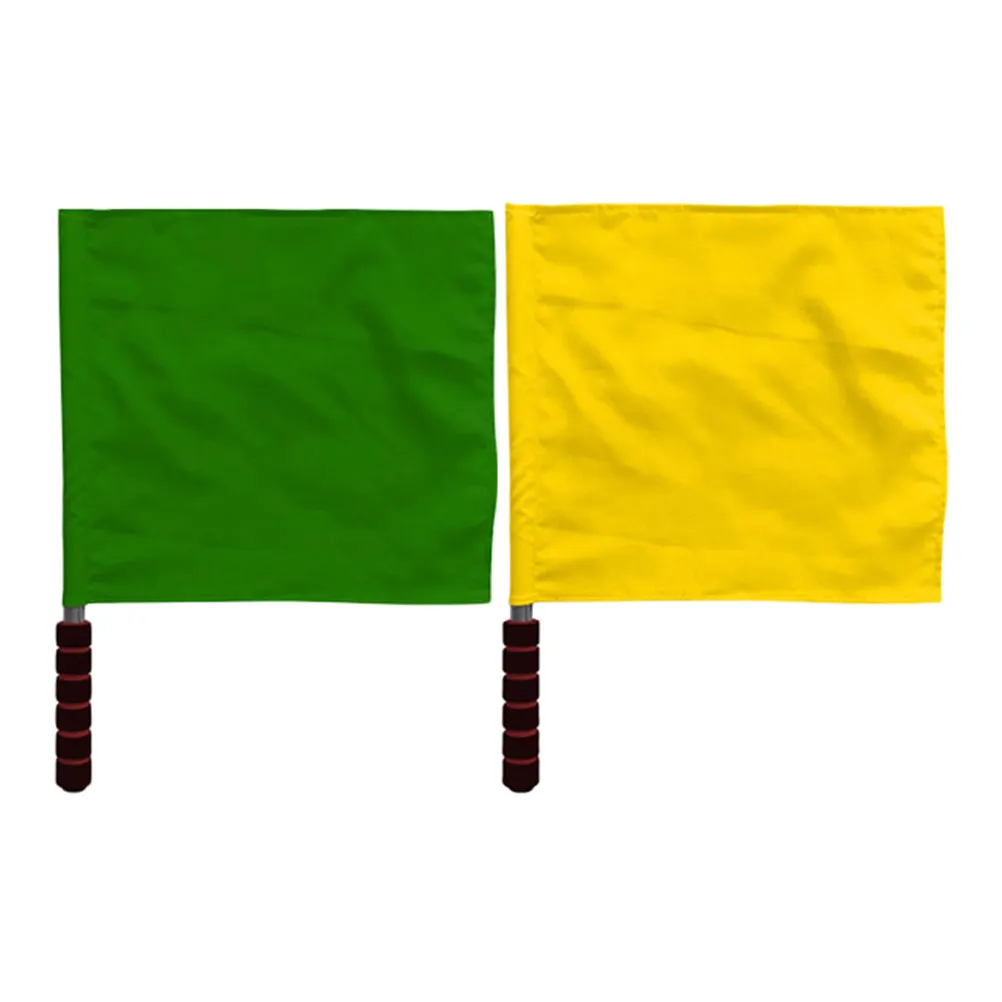 2Pcs Handheld Flags Bright Colors Lightweight Ergonomic Grip for Traffic Sports Events Referee Signaling Safety Flags