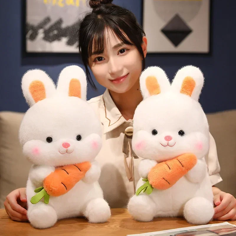 Kawaii Carrot Rabbit Plush Toys Adorable Bunny Dolls Stuffed Pillow Soft Animal Cushion Girls Kids Birthday Christmas Gifts