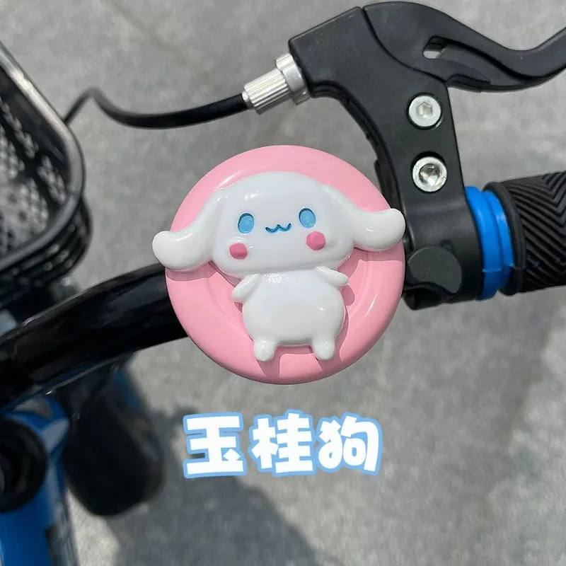 Sanrio Bike Bell Kawaii Hello Kitty Kuromi Cute Anime Universal Mountain Bike Loud Horn Decoration Accessory Toy Girls Gift