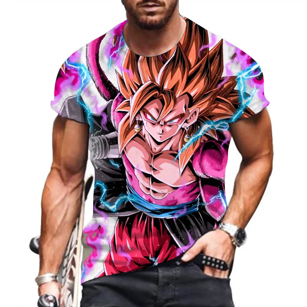 

Мужская футболка с коротким рукавом Goku, уличная футболка большого размера с принтом Вегета и дракона жемчуга Z, весна