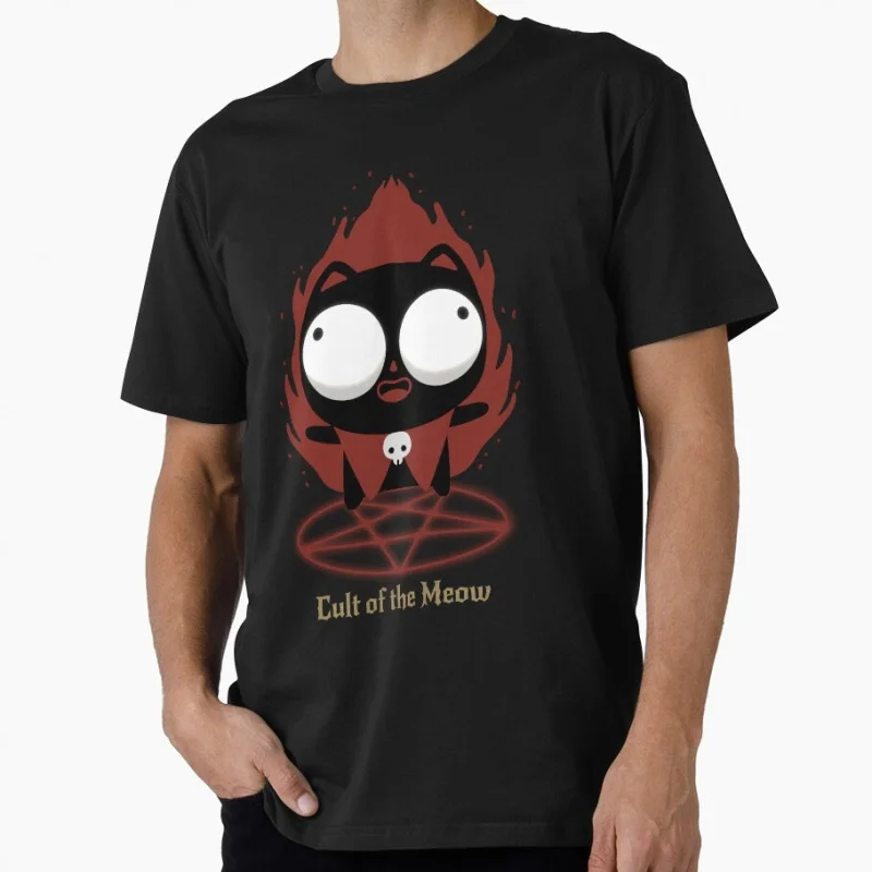 Cult of the Lamb Themed the Meow Horror game Gift T-Shirt for gamer 100% Cotton Short-Sleeve Unisex Tee All Size Tops S–6XL