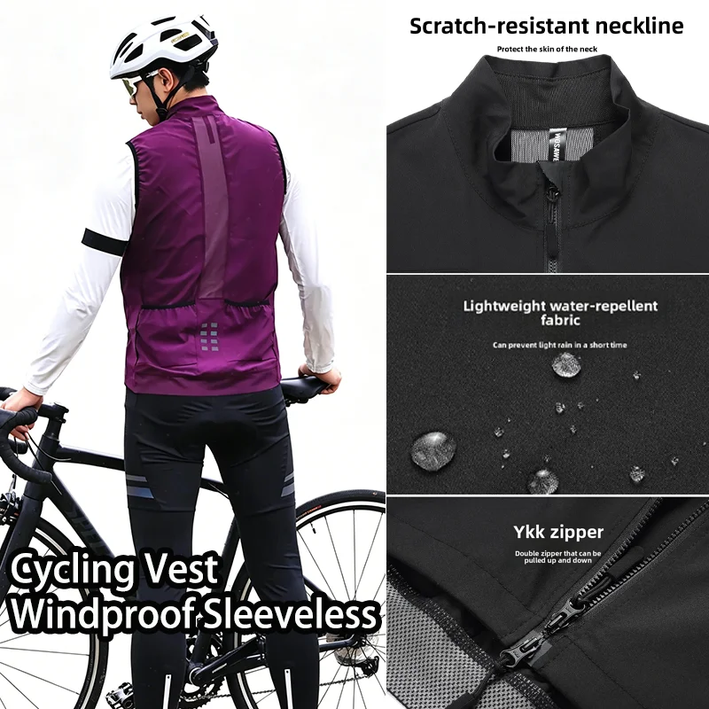 WOSAWE Men Cycling Vest Windproof Breathable Mountain Bike Lightweight Sleeveless Gilet MTB Road Cycling Jersey Sports Wind Vest - view 5