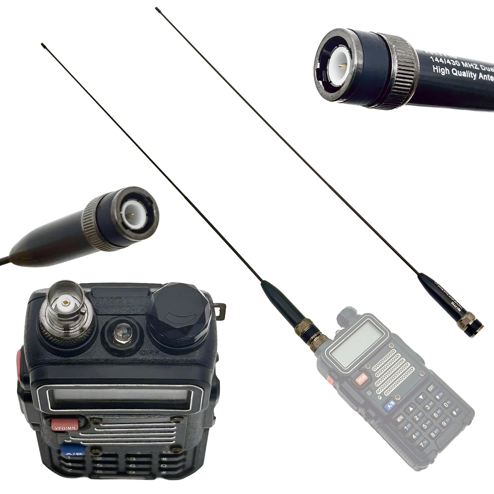 Dual Band Female Antenna Walkie Talkie Accessory High Gain Radio Antenna Compatible for Kenwood TK100 IC-V8 & IC-V80 Radios
