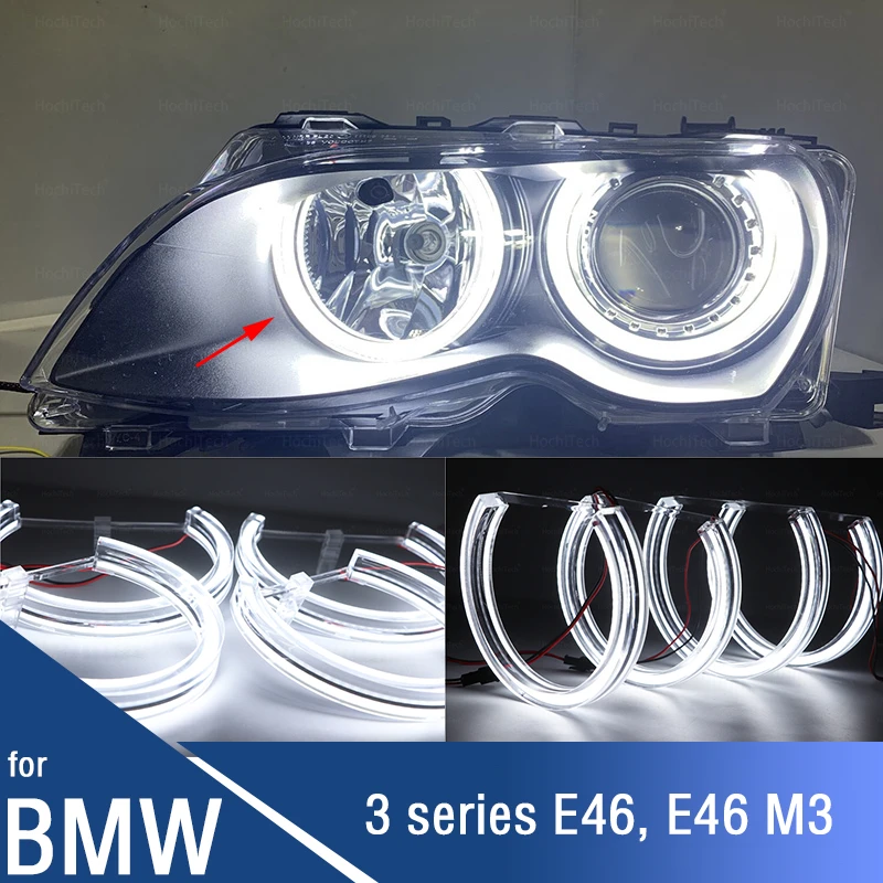 

6000K White Halo Rings Light Horseshoe Shape Daytime Light for BMW 3 Series E46 316i 318i 320d 320i 323i 328i 330i 325xi 330d