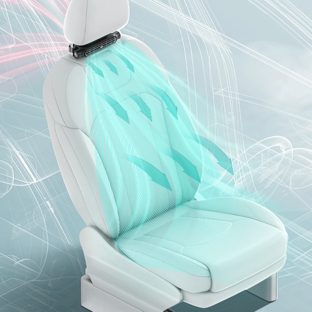 USB Car Interior Rear Headrest Fan Cooler 3 Speeds Adjustable Air Cooling Fan Car Seat Cooling Fan for Front Rear Seat Passenger view 3