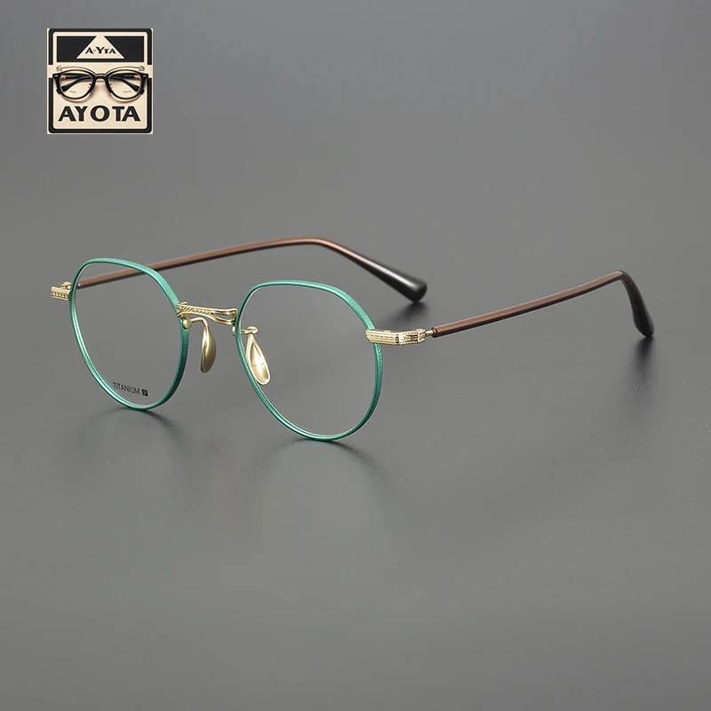 New Ultra-light Pure Titanium Glasses Frame for Women Designer Brand Carved Round Myopia Reading Prescription Men's Eyewear