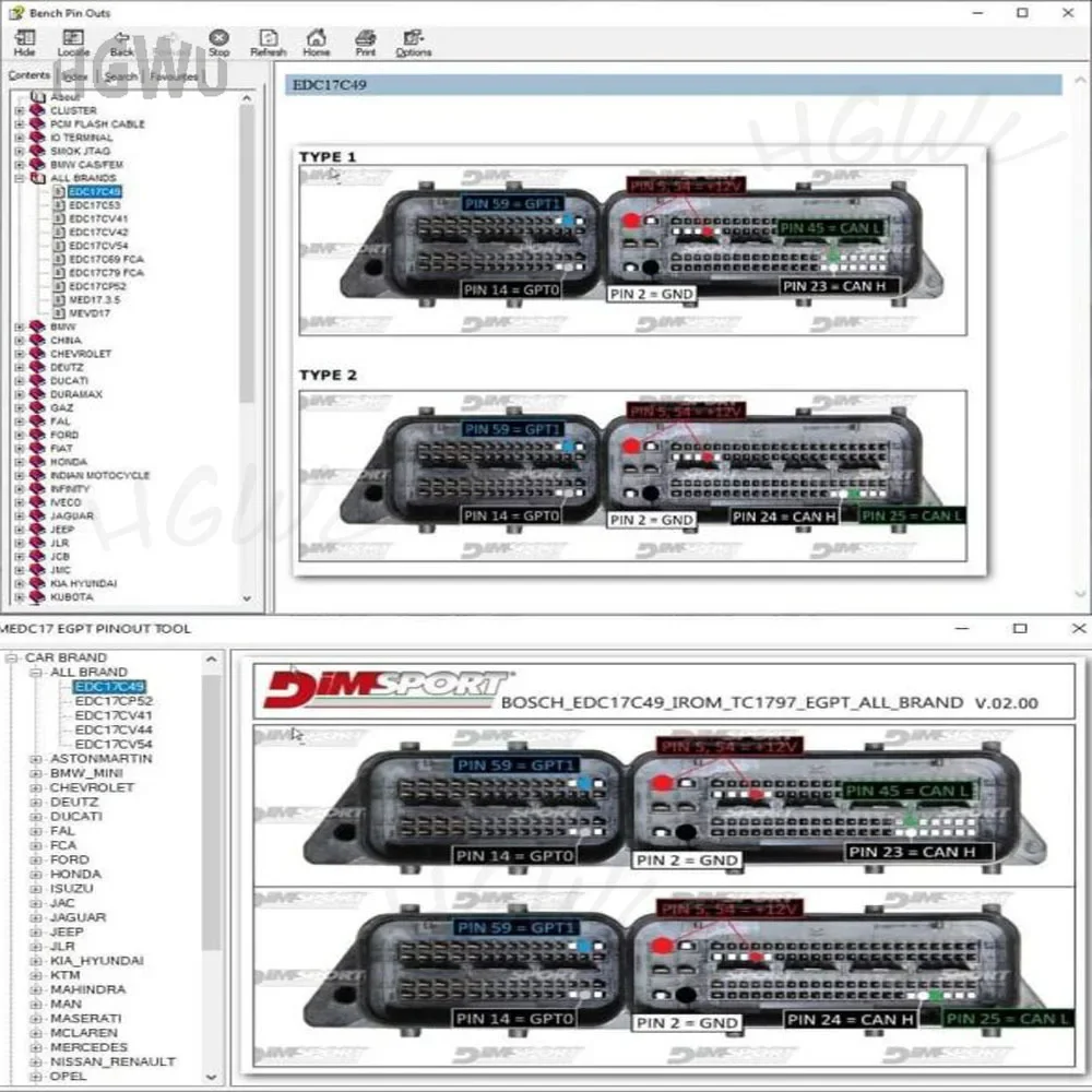 ECU Repair Training Package + Guide ECU Basic Electronics Components + EPROM TEST Progranm EDC Datasheets Wiring PDF Software P