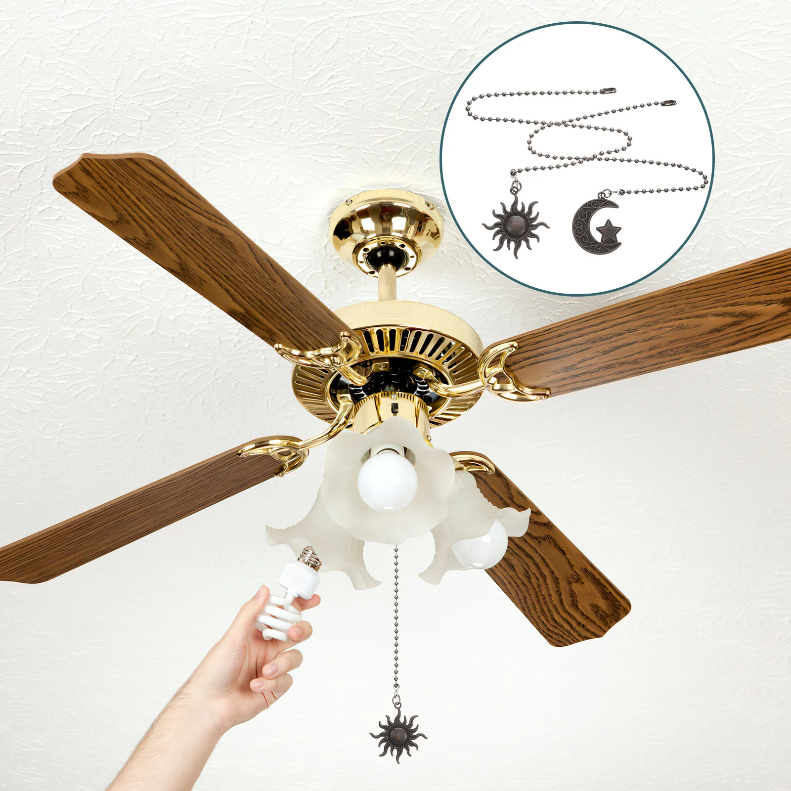 سلسلة مصابيح السقف مروحة عتيقة سلسلة سحب تمديد لمروحة السقف لمبة مكتب استبدال أجزاء تسحب الأجهزة الزخرفية