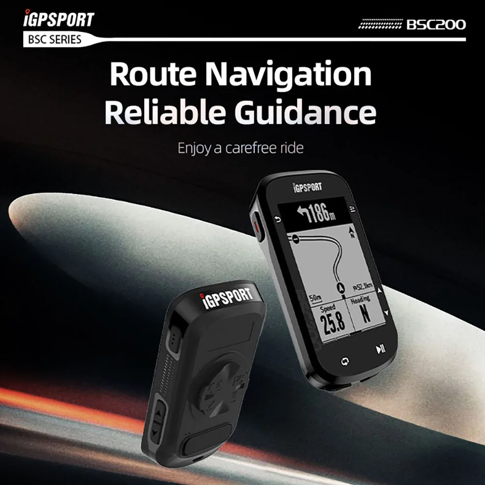 iGPSPORT BSC200 Bike Computer Cycling Odometer Wireless GPS Speedometer Bluetooth ANT Speed Sensor Route Navigation