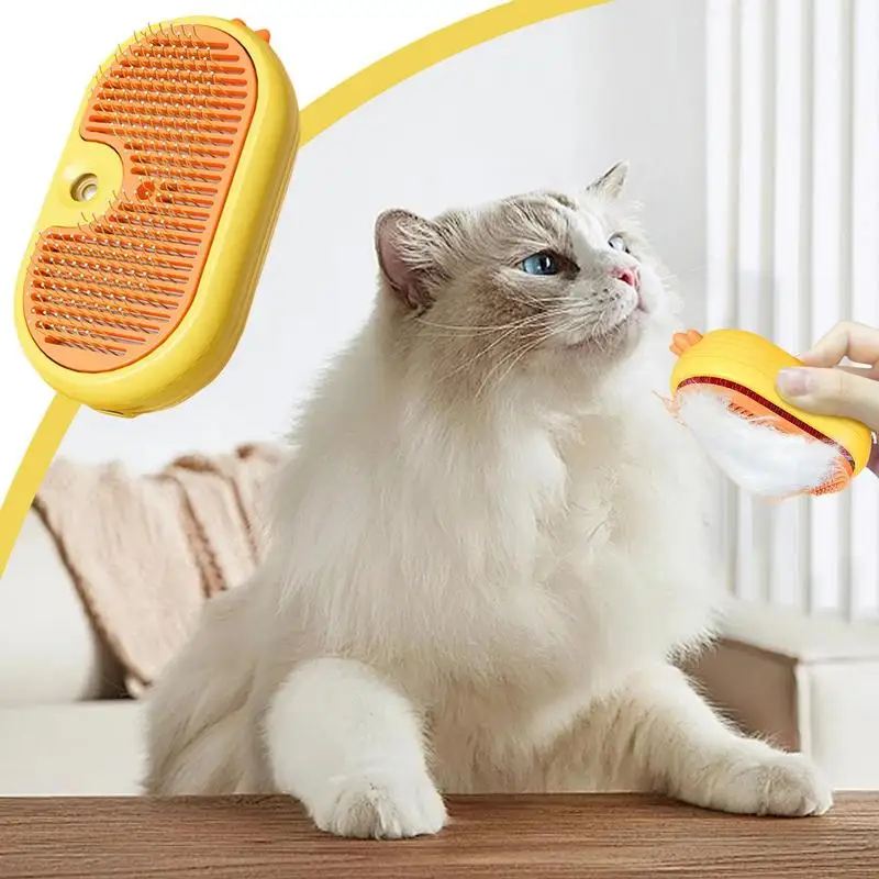 Steamy Cat Brush Chicken Shape Cat Brush with Water Spray Anti-Static Electric Hair Removal Comb Cat Deshedding Brush Cat Hair