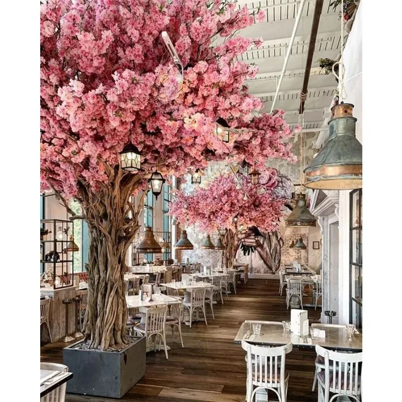 Custom Handmade Design Fake Big Life Size Cherry Blossom Artificial Cherry Blossom Tree Wedding Home Decoration