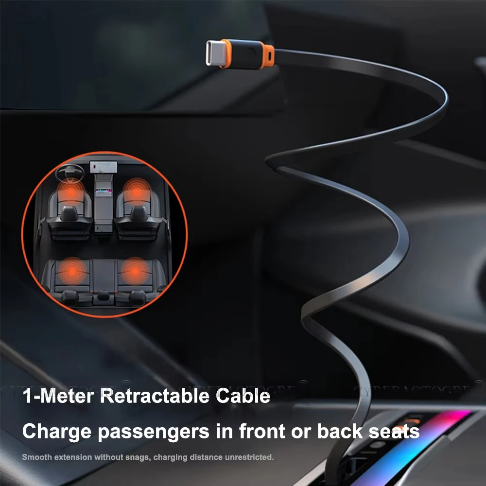 For Tesla Model Y Juniper 2025 Model 3 Highland Retractable Center Console USB Hub Phone Charger Fast Charging Docking Station