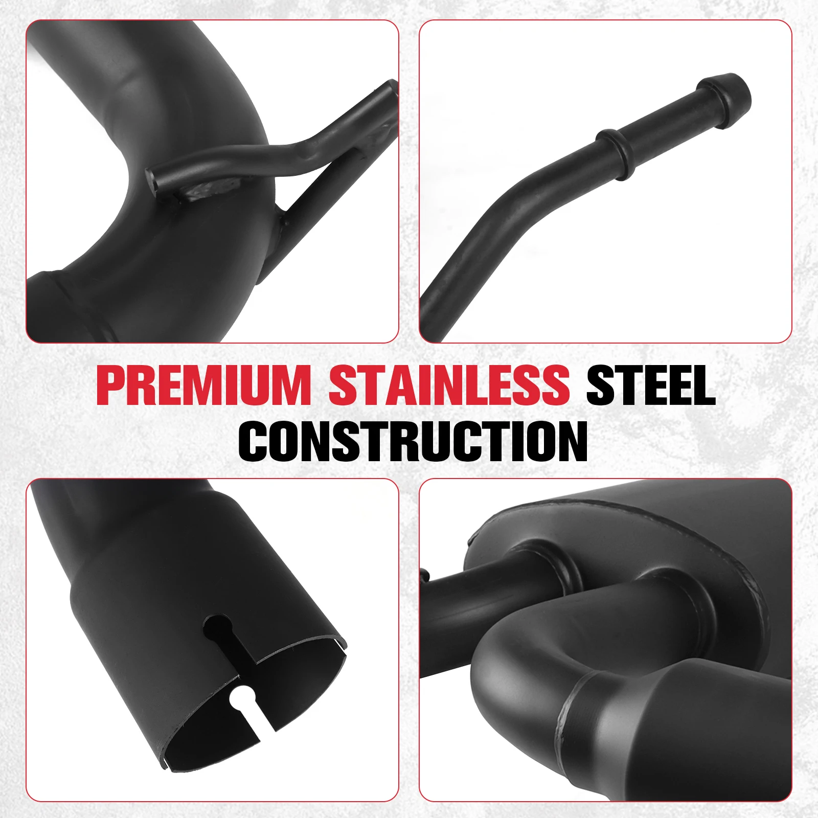 المزدوج منفذ العادم عدة قطع غيار السيارات اكسسوارات نظام كاتم الصوت العادم عدة نظام كاتم صوت ماسورة العادم ل جيب 07-18 رانجلر JK #5