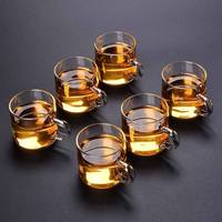 6pcs 100ML Cups Household Thicken Glass Teacup Heat Resistant High Temperature Explosion Proof Coffee Milk Rose Wer Tea Cup