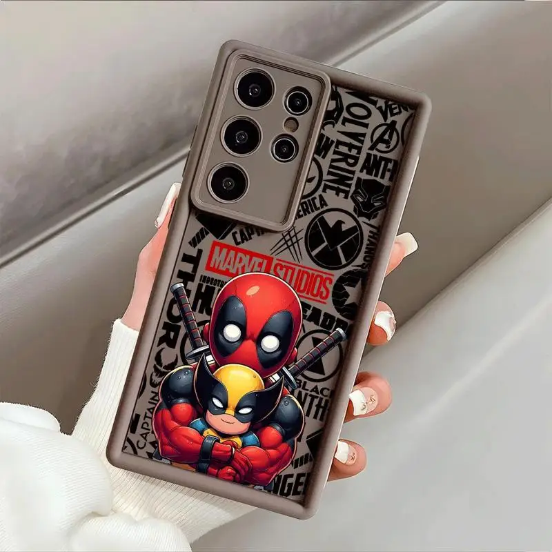 Marvel Deadpool เคสโทรศัพท์ขอบ3D วูลเวอรีนสำหรับ Samsung Galaxy, S22 S23 S24 S20พิเศษ FE Note 20 A50 A04 A04S บันไดฟันด้า