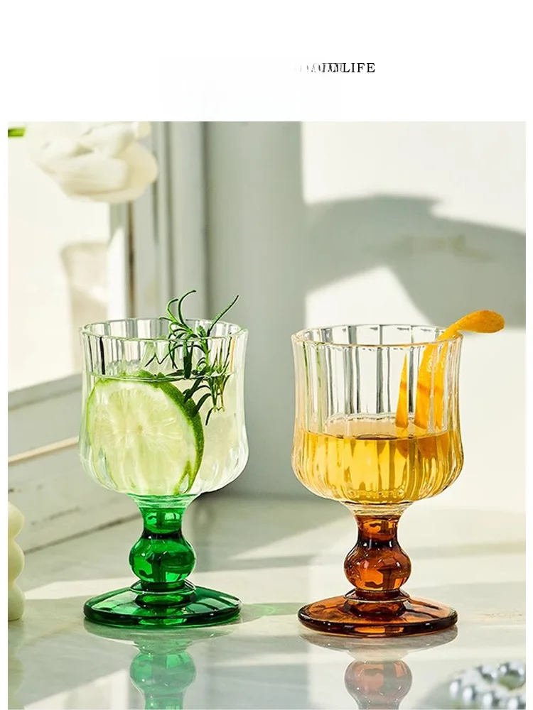 

Tlife High Aesthetic Value Glass Cup with Handle Champagne Cup Heat Resistant Single Layer round ape Ins Sle