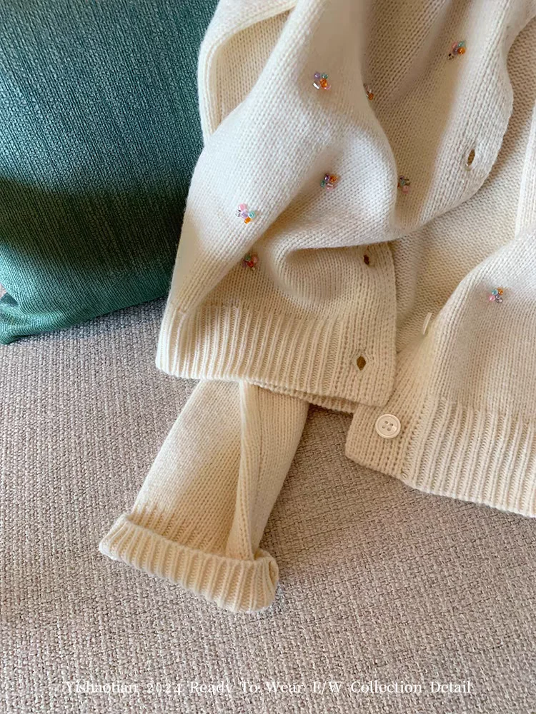 Damski biały kardigan Y2k Streetwear sweter moda Harajuku 90s estetyczne długie rękawy swetry z dzianiny 2000s ubrania jesień
