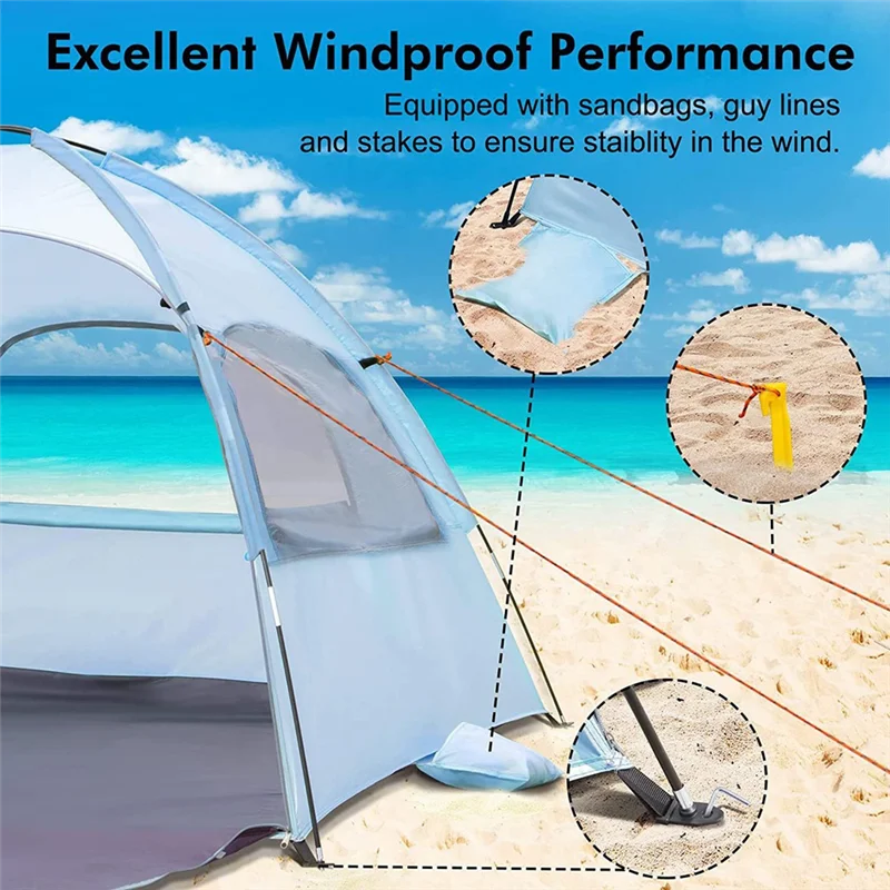 

Y67A-Beach Tent Sun Shelter With Breathable, Portable Outdoor Camping Tent Shade Canopy For Beach & Camping