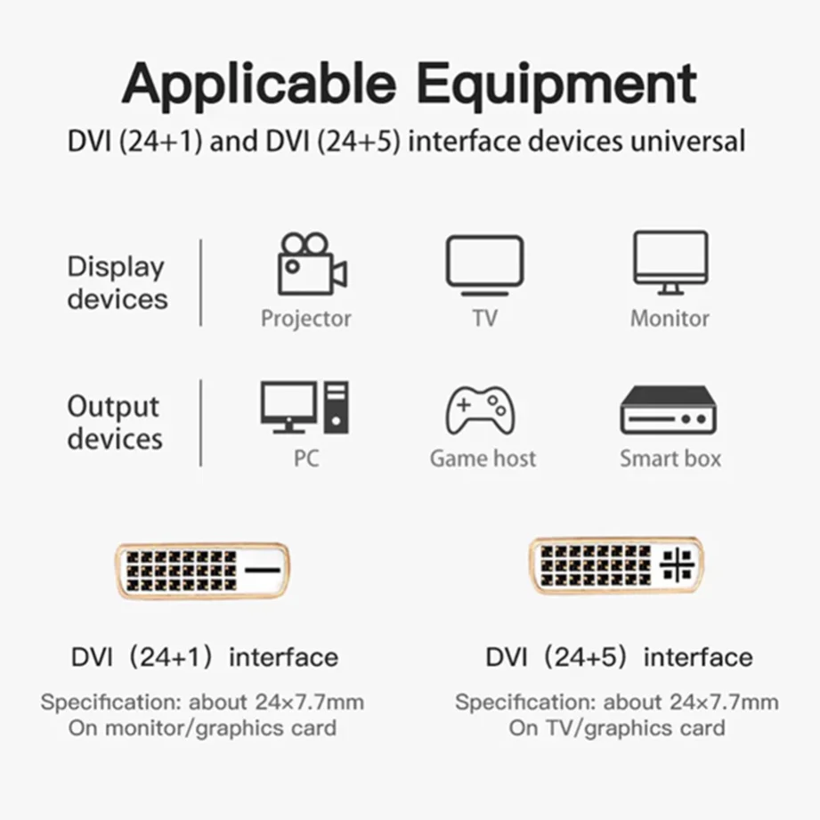 4K HDMI-kompatybilny z Adapter DVI kablem 1080P Bi-direction 24 + 1 DVI DVI-D do HDMI-kompatybilny konwerter dla HDTV skrzynka TV DVD XBOX