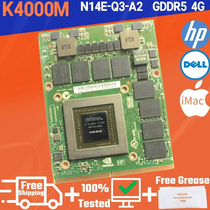 

Quadro K4000M K4000 4000M For iMac A1312 HD6970m Upgrade Laptops Graphic Video Card DELL 047NP 5DGTT HP 704266-001