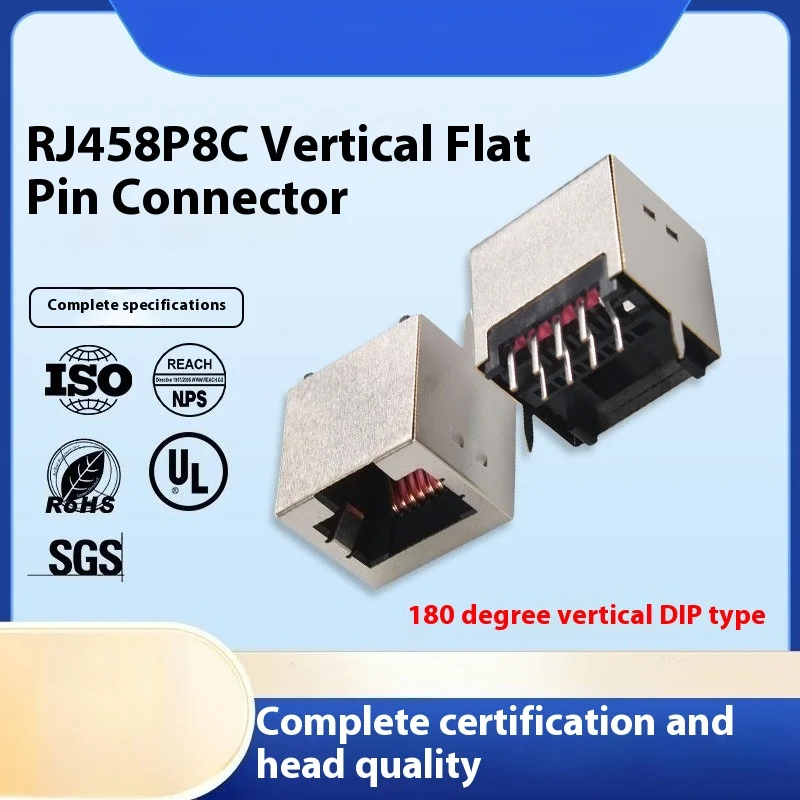 

RJ45 8P8C Экранированный домкрат — плоский штифт 180 ° Разъем Ethernet для крепления на печатной плате