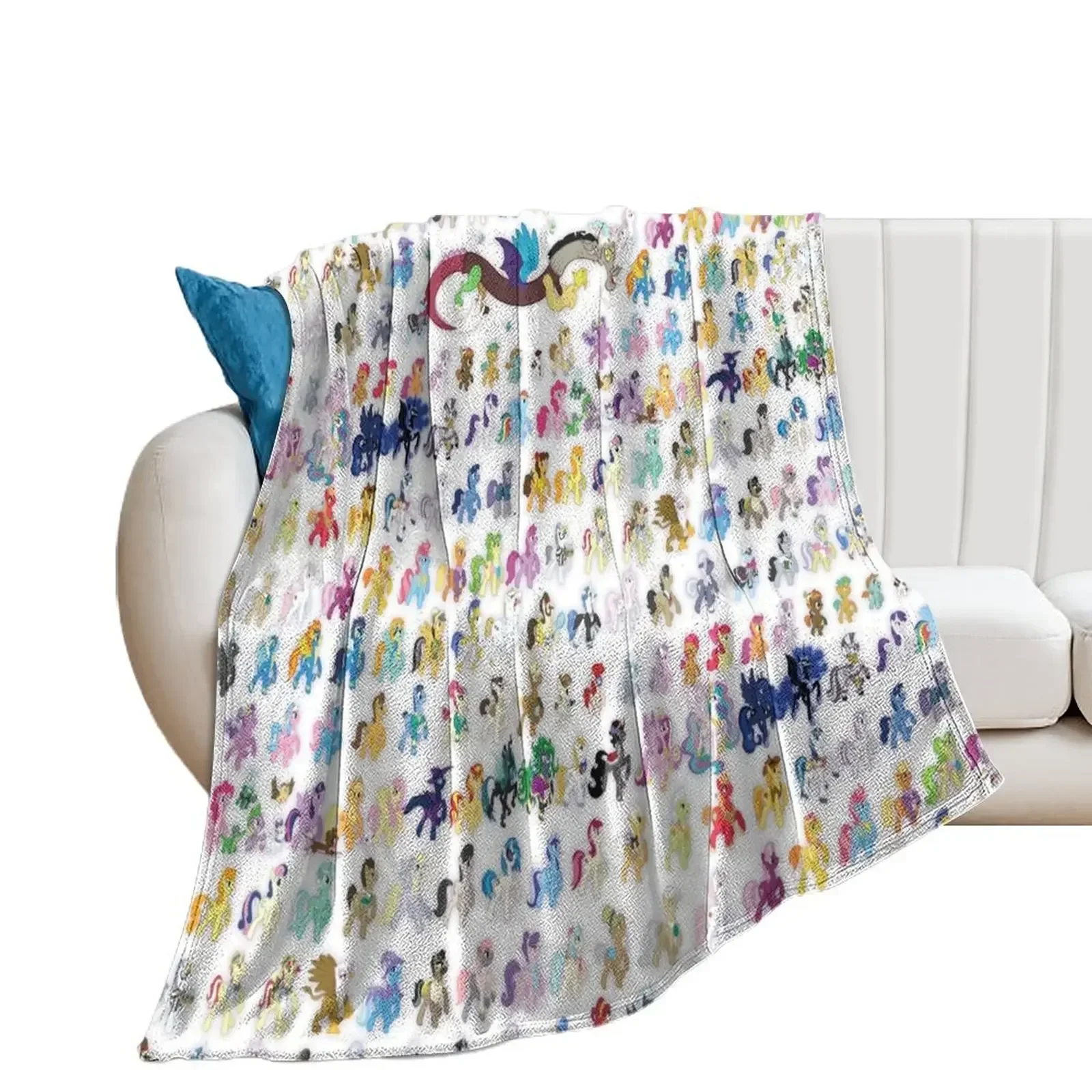 100 PONIES MEGA-PATTERN Throw Blanket Thins Single Blankets