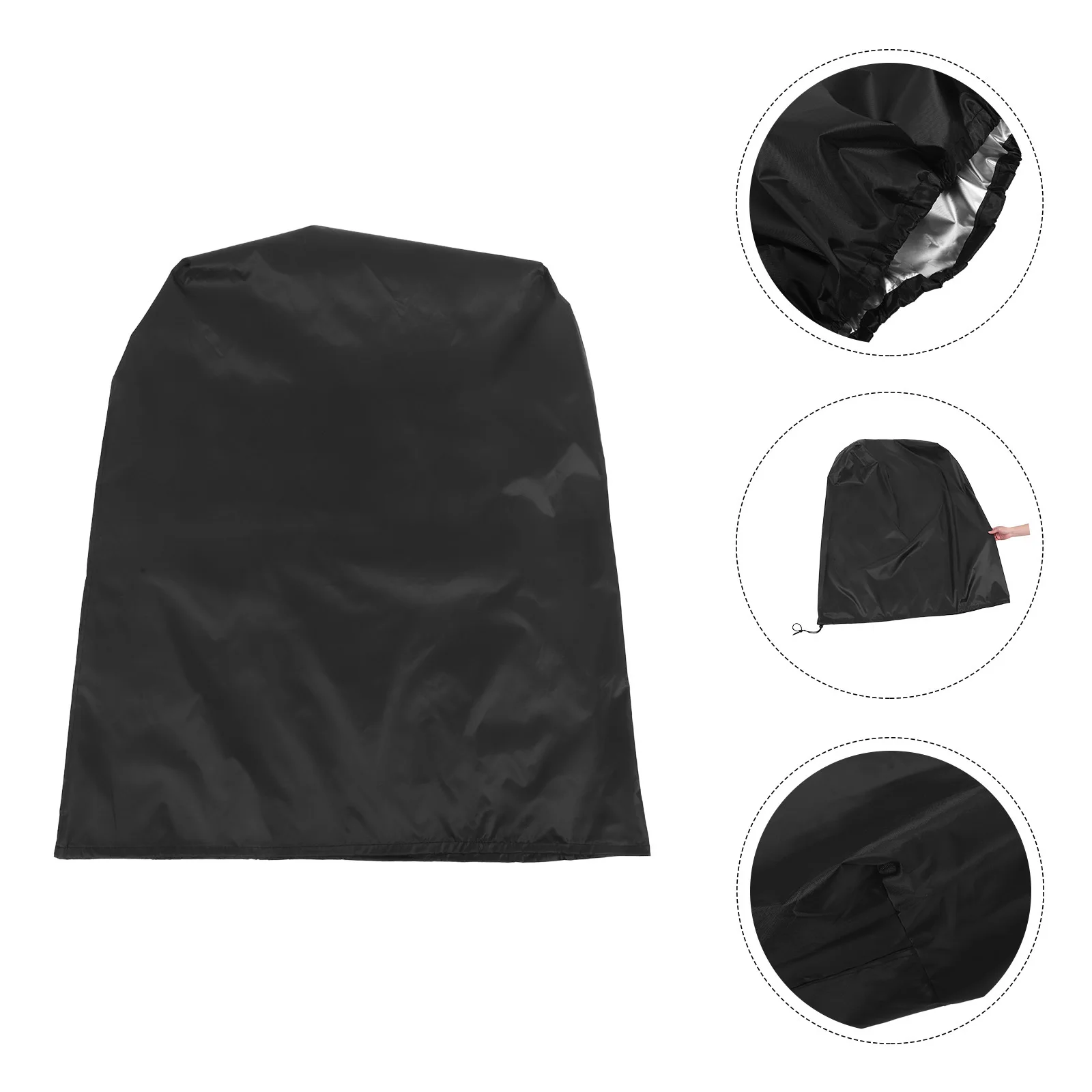 

1pc Folding Chair Covers Waterproof Dustproof Oxford Fabric All-Weather Protection For Patio Lawn Lounge Garden Furniture Black