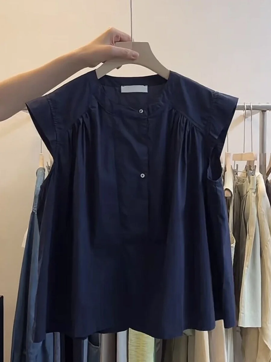 Casual suelto mujer redondo Ne Svel Top Faionable verano irt Sle transpirable cómodo chaleco ligero