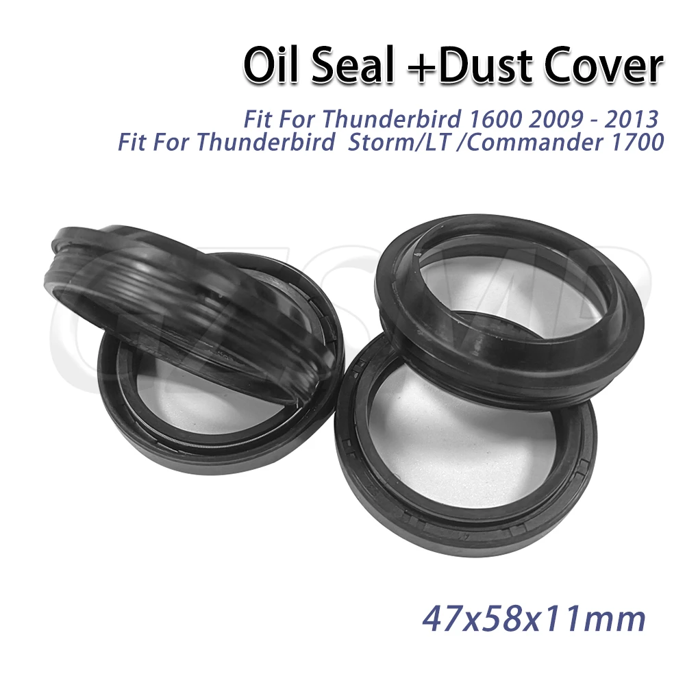 Fit สําหรับ Triumph Thunderbird 1600 Thunderbird 1700 Storm/LT/Commander ด้านหน้าส้อมซีลน้ํามันฝุ่น 47x58x11 มม.