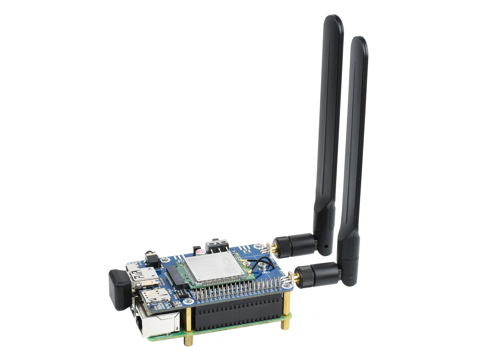 

SIM7600G-H M.2 4G HAT for Raspberry Pi, LTE CAT4 High Speed, 4G/3G/2G, GNSS, Global Band